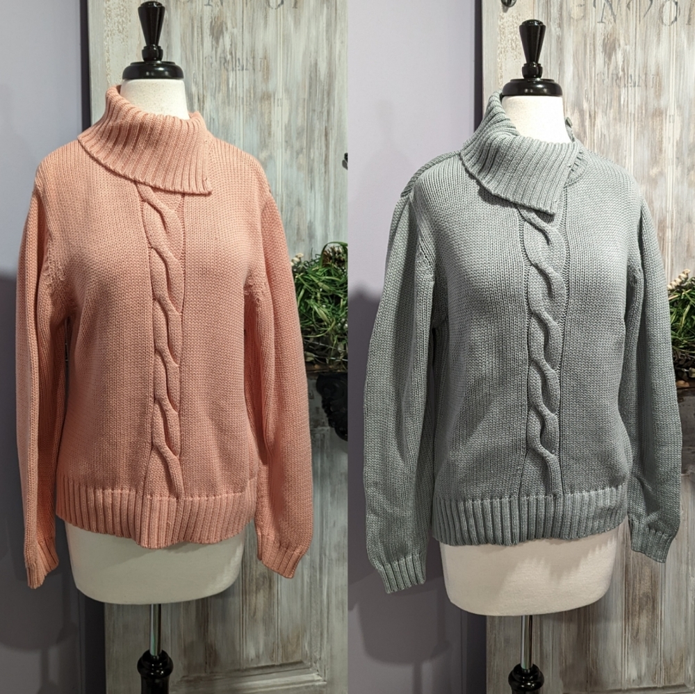 Lot of 2 Pendleton cable knit sweaters